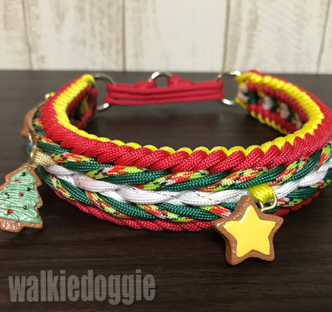 ＊ご予約品＊ パラコードクリスマス首輪#434  HCM 35cm-41cm