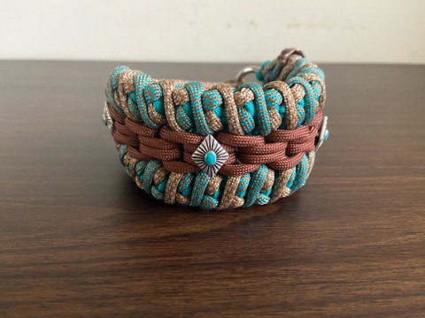 パラコードカスタム幅広首輪#308 18cm-24cm ハーフチョークマーティンゲール他