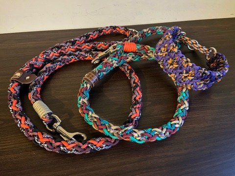 パラコード幅広首輪#218＋極太リード#231・2点セット