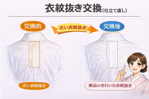 衣文抜き取り付け及び交換