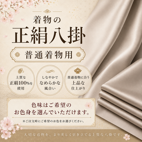 新品正絹八掛(普通着物用)