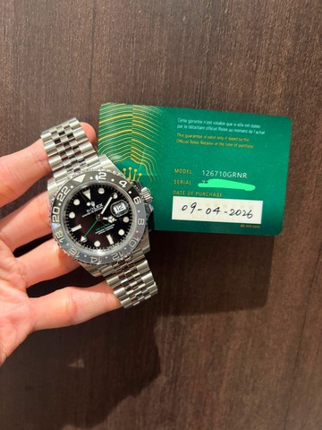 新品　ROLEX ロレックス　GMTマスターⅡ 126710GRNR ジュビリー　2026/4