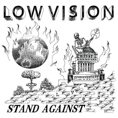 LOW VISION stand against CD