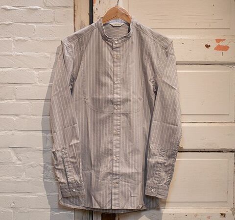 ORGUEIL 5089B BAND COLLAR SHIRTS BLUE