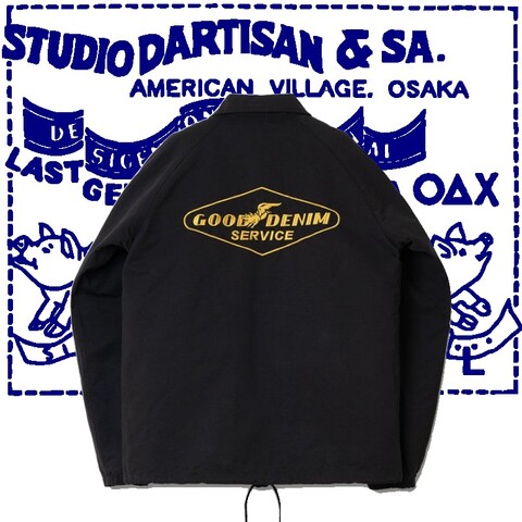STUDIO D'ARTISAN　4627　60/40クロス　コーチジャケット　BLACK