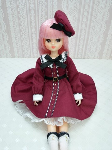 【オビツ22.24汎用】トライカラーレトロワンピースセット◆全3色◆