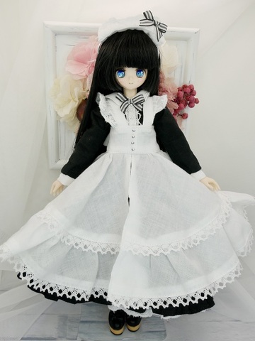 【オビツ22】ロングメイド服（黒）