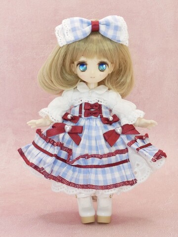 ギンガムチェックドレスワンピースセット◆全4色◆