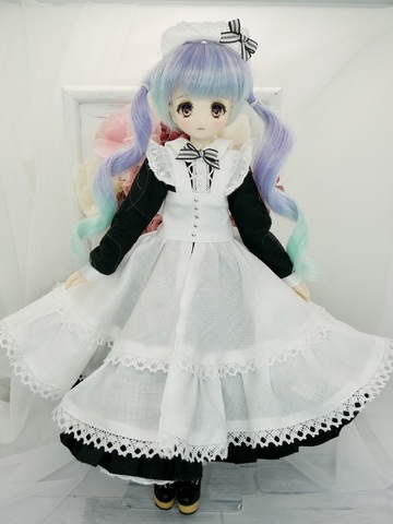 【オビツ24】ロングメイド服（黒）