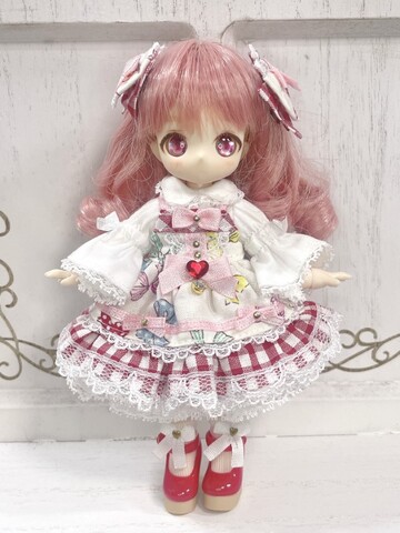 姫袖ブラウスジャンパースカートセット「リボン柄」◆全2色◆