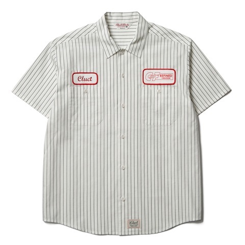 CLUCT S/S VERTICAL STRIPE WORK SHIRT