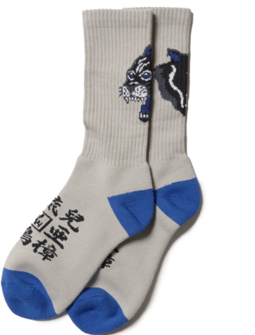 VIRGOwearworks PANTHER SPIRIT SOCKS [VG-GD-810] ヴァルゴ　靴下 カラー;GRY×BLU